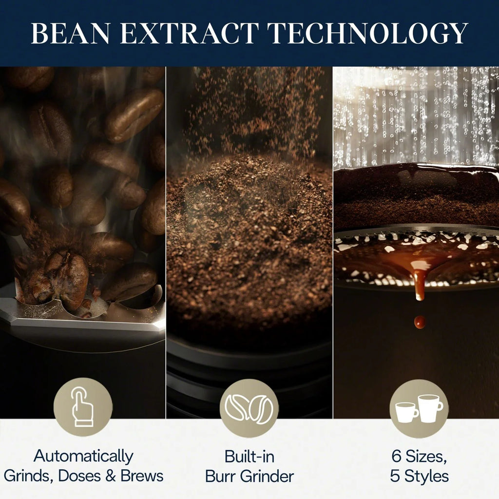 Automatic Single-Serve Drip Coffee Maker with Built-In Grinder, Stainless Steel B4888