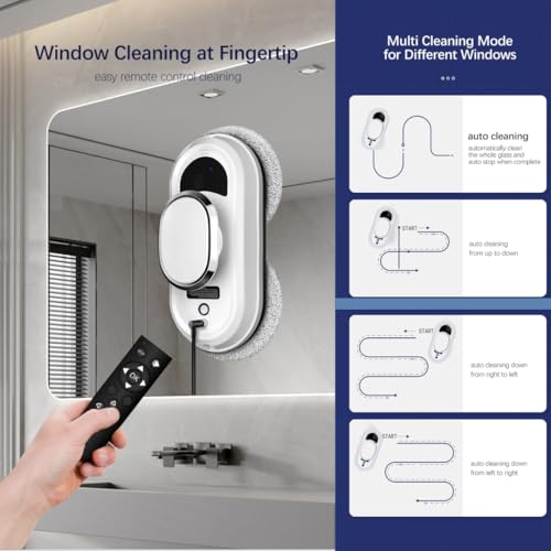 Window Cleaning Robot with Remote Control, Strong Suction 5600 Pa V9010