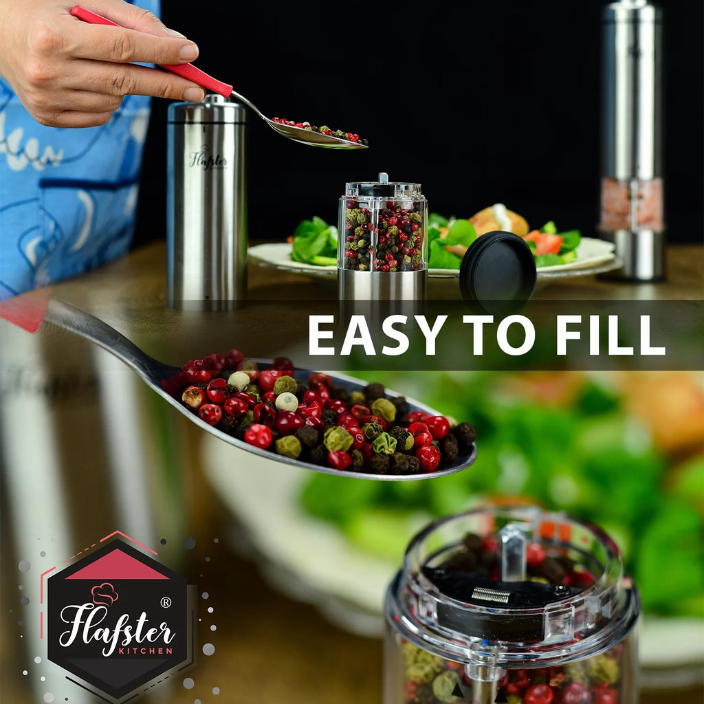 Battery Operated Electric Salt and Pepper Grinder Set C6556