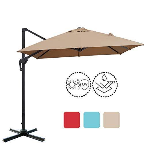 10x10ft Square Cantilever Patio Umbrella with Tilting System Q133806
