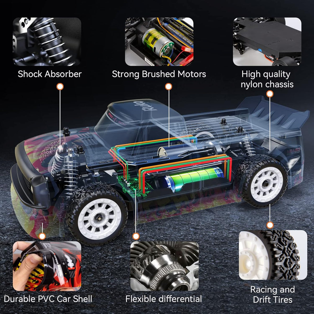 4WD RC Rally Racing and Drift Car 1/16 2.4Ghz RTR N451