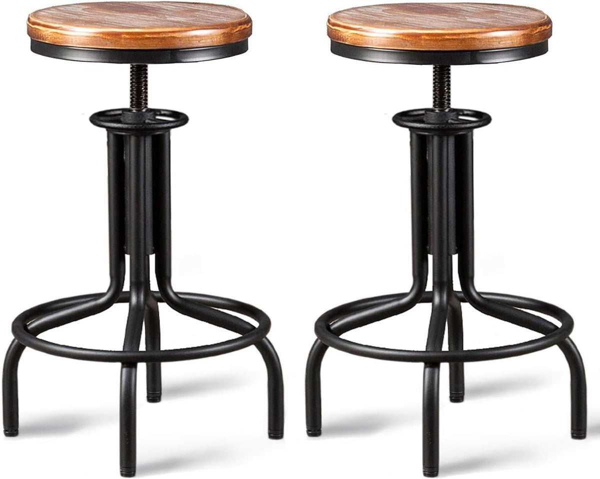 Metal Adjustable Height Bar Stool Set of 2 H26390