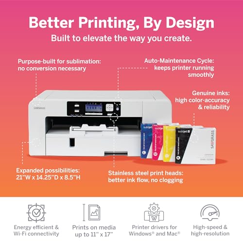 Sublimation Printer Starter Bundle with SubliJet UHD Inks and TruePix Sublimation Paper H6899