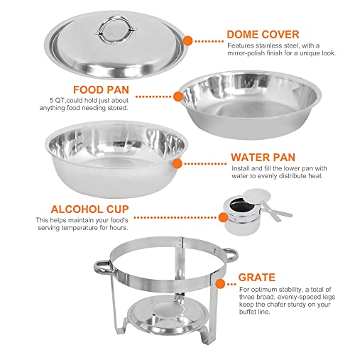 5 Qt Stainless Steel Chafing Dish Set of 2 U414597