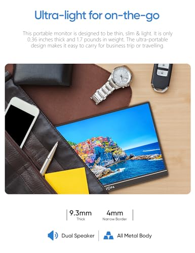 16.1'' 144Hz Portable Gaming Monitor, 1080P FHD HDR T440