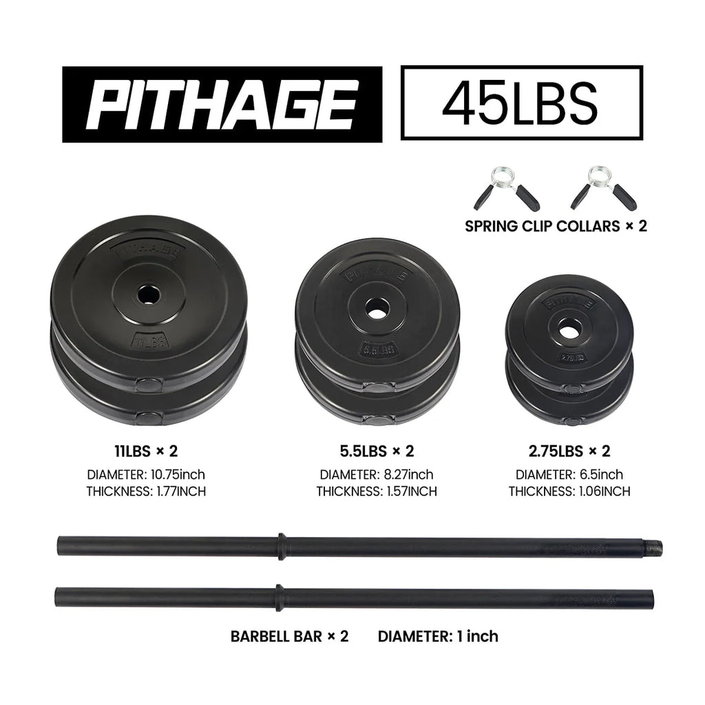45 lbs Adjustable Barbell Weight Set C14754