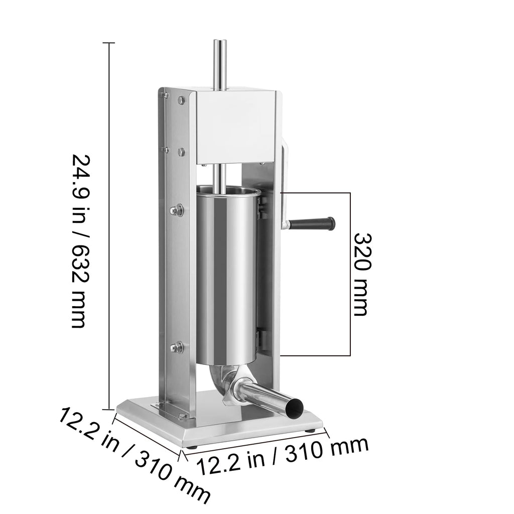 8lbs 5L Stainless Steel Sausage Stuffer A754