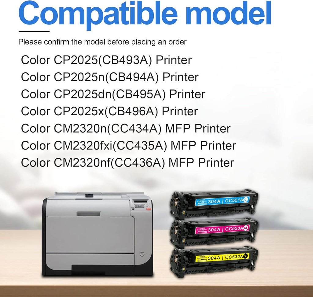 3 Pack Toner Cartridge for HP Color CP2025 CM2320 Printer D8869