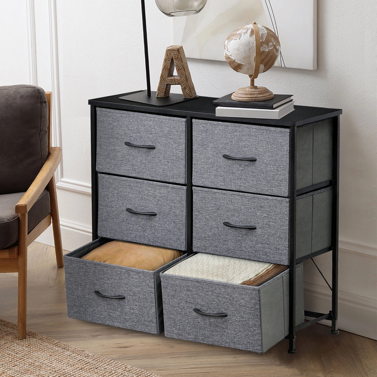 6 Drawer Fabric Storage Dresser B90841