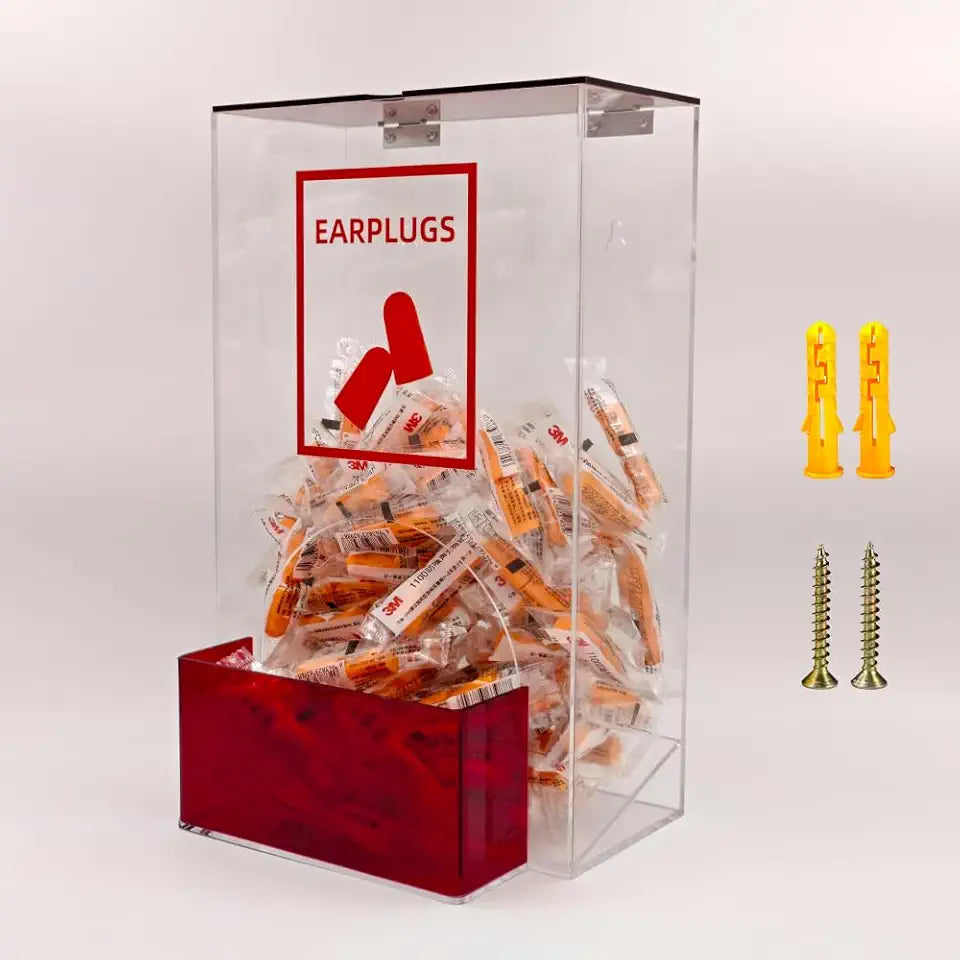 Acrylic Earplugs Dispenser with Cover U9105