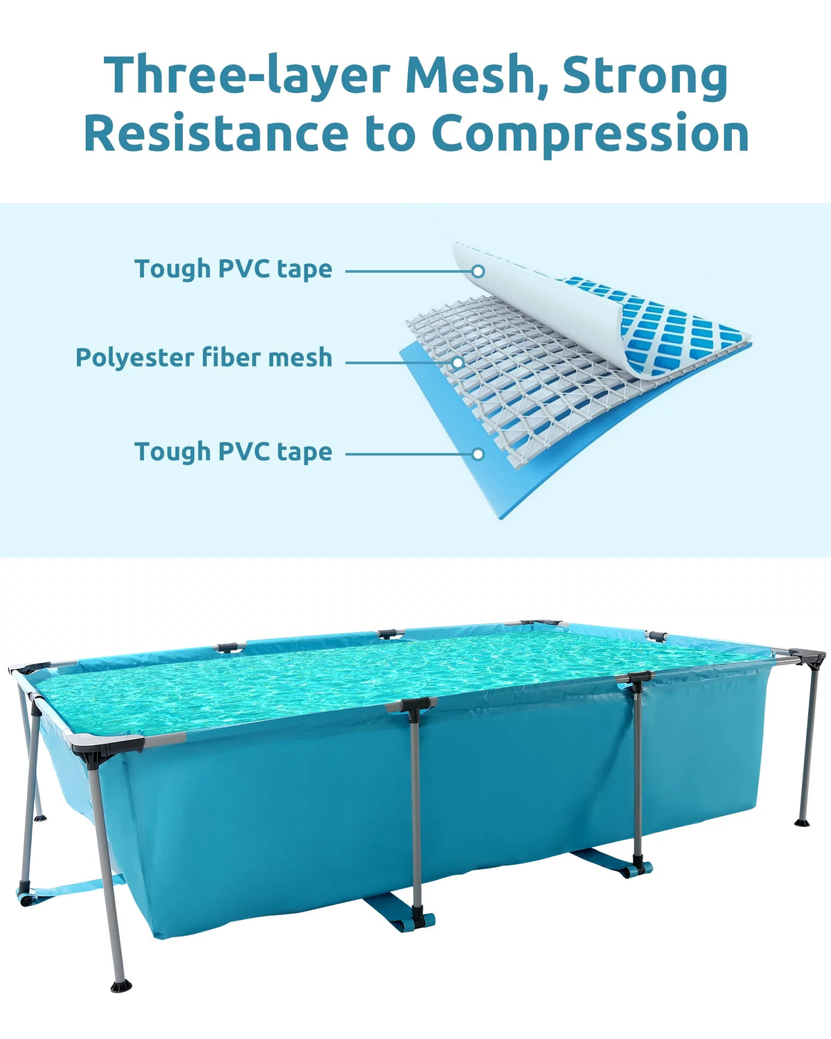 10 ft Above Ground Rectangular Frame Swimming Pool J835