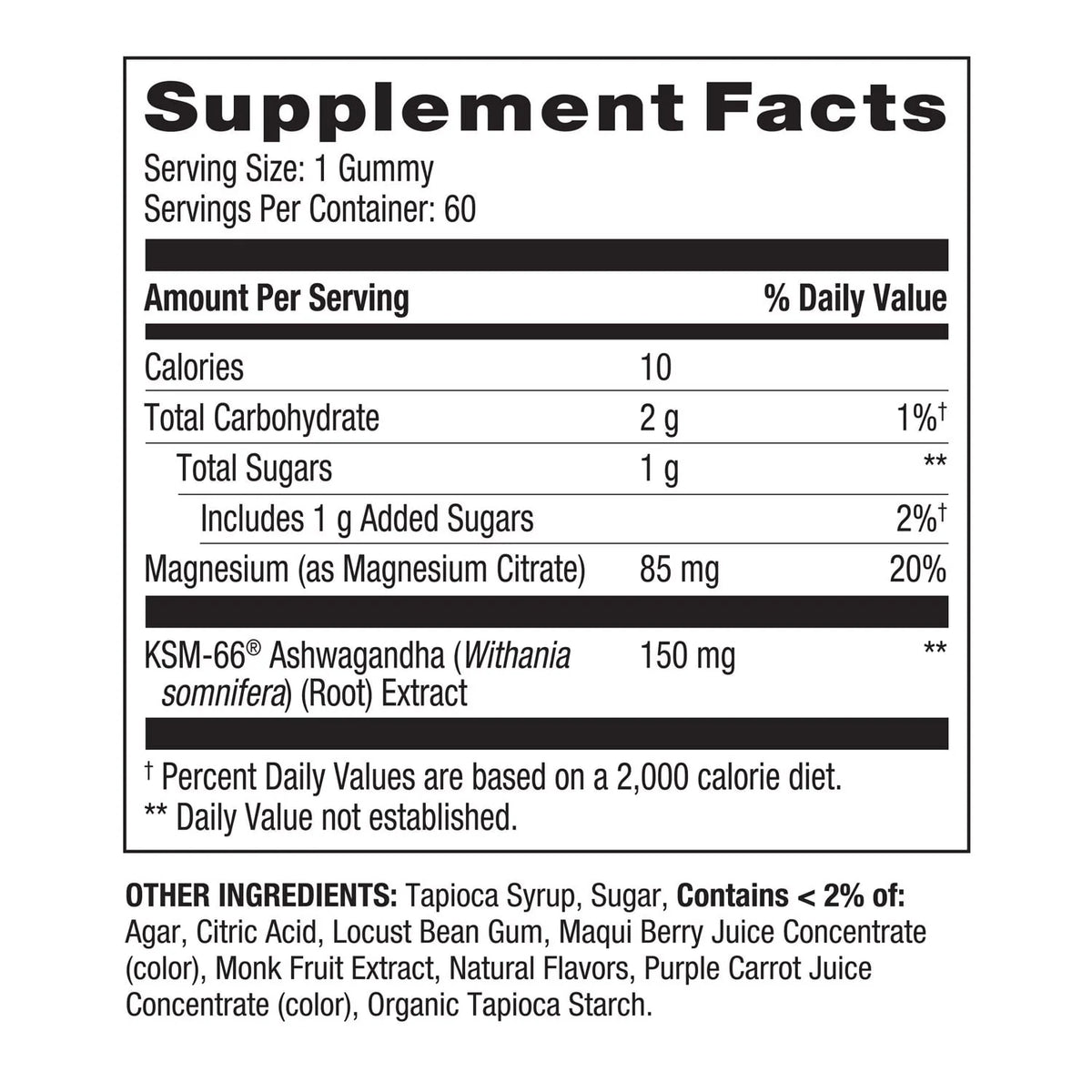 Ashwagandha Dietary Supplement Gummies, Mixed Berry, 60 Count Q1292