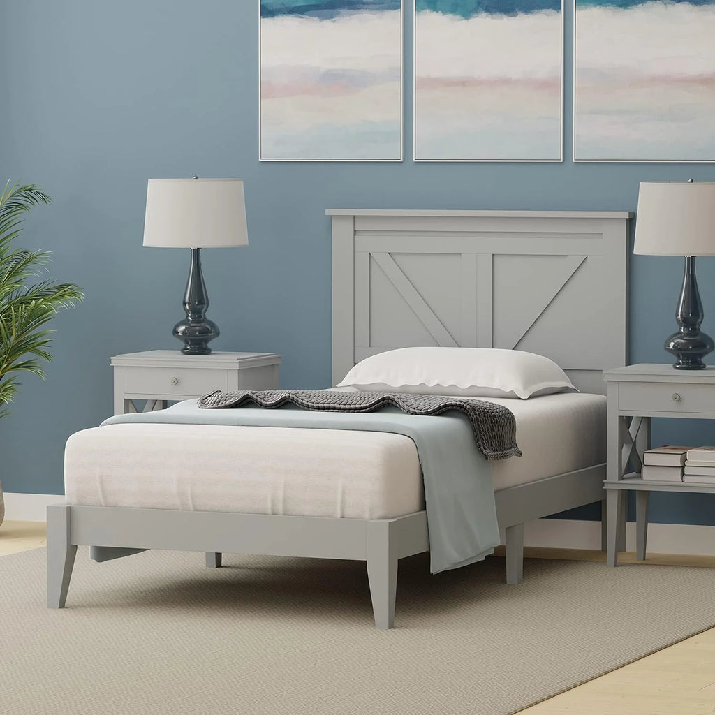 Solid Wood Platform Bed Y513734