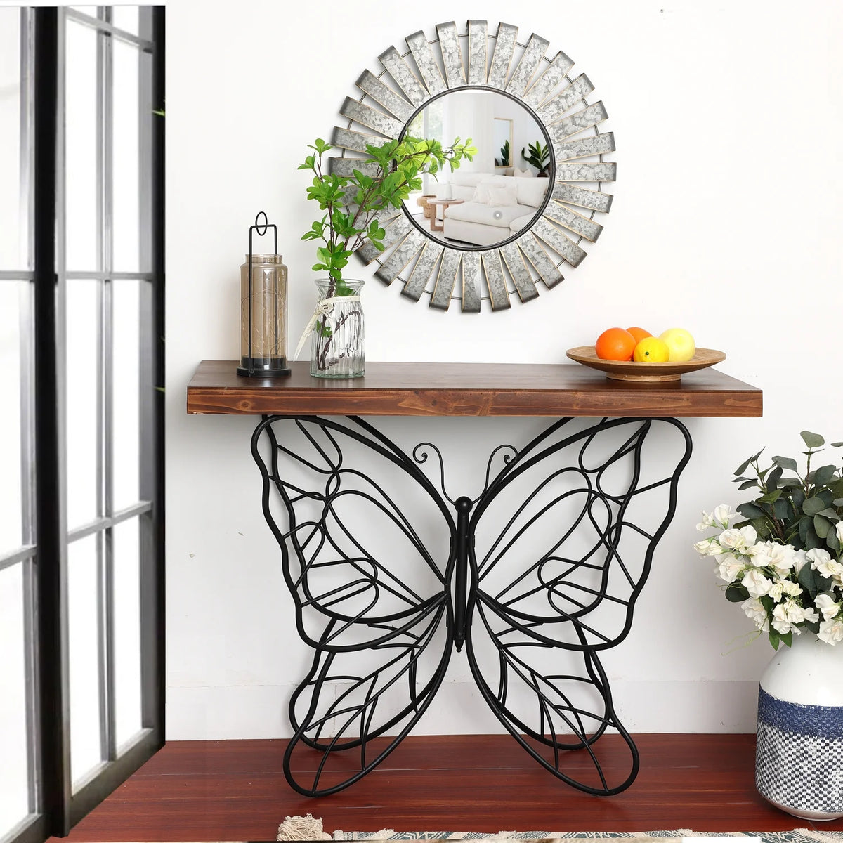 Wood Top Metal Accent Console And Entry Table G641040