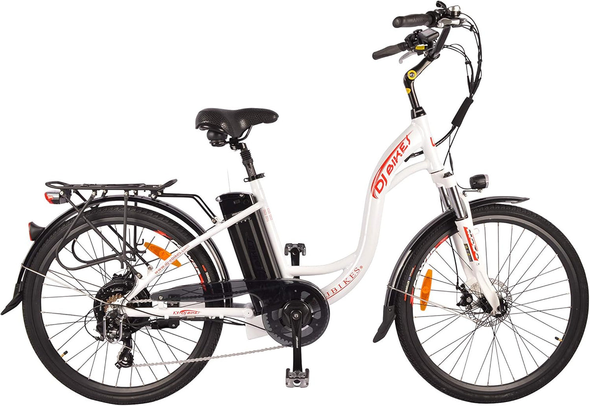 Pearl White 750W 48V 13Ah Step-Thru Electric Bicycle R110769