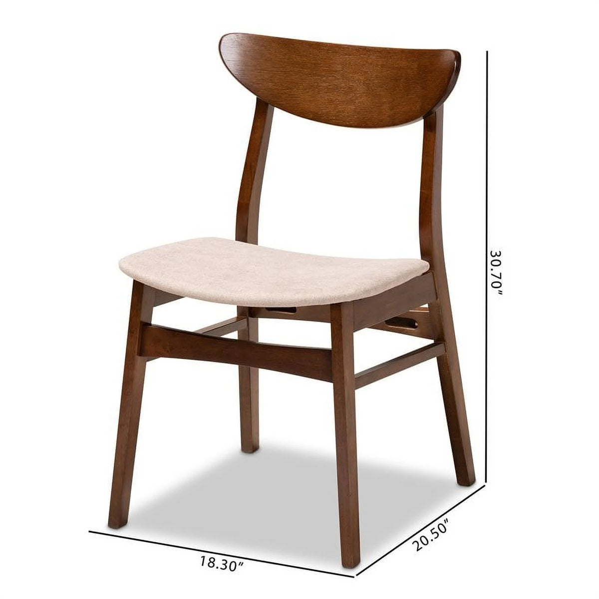 Beige Upholstered Wood 4-Piece Dining Chair Set F605685
