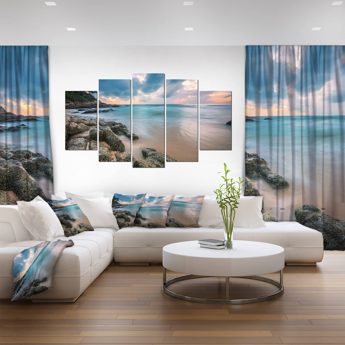 Extra Large Seascape Art Canvas (5 Piece), 60x22 x 28x22 P528