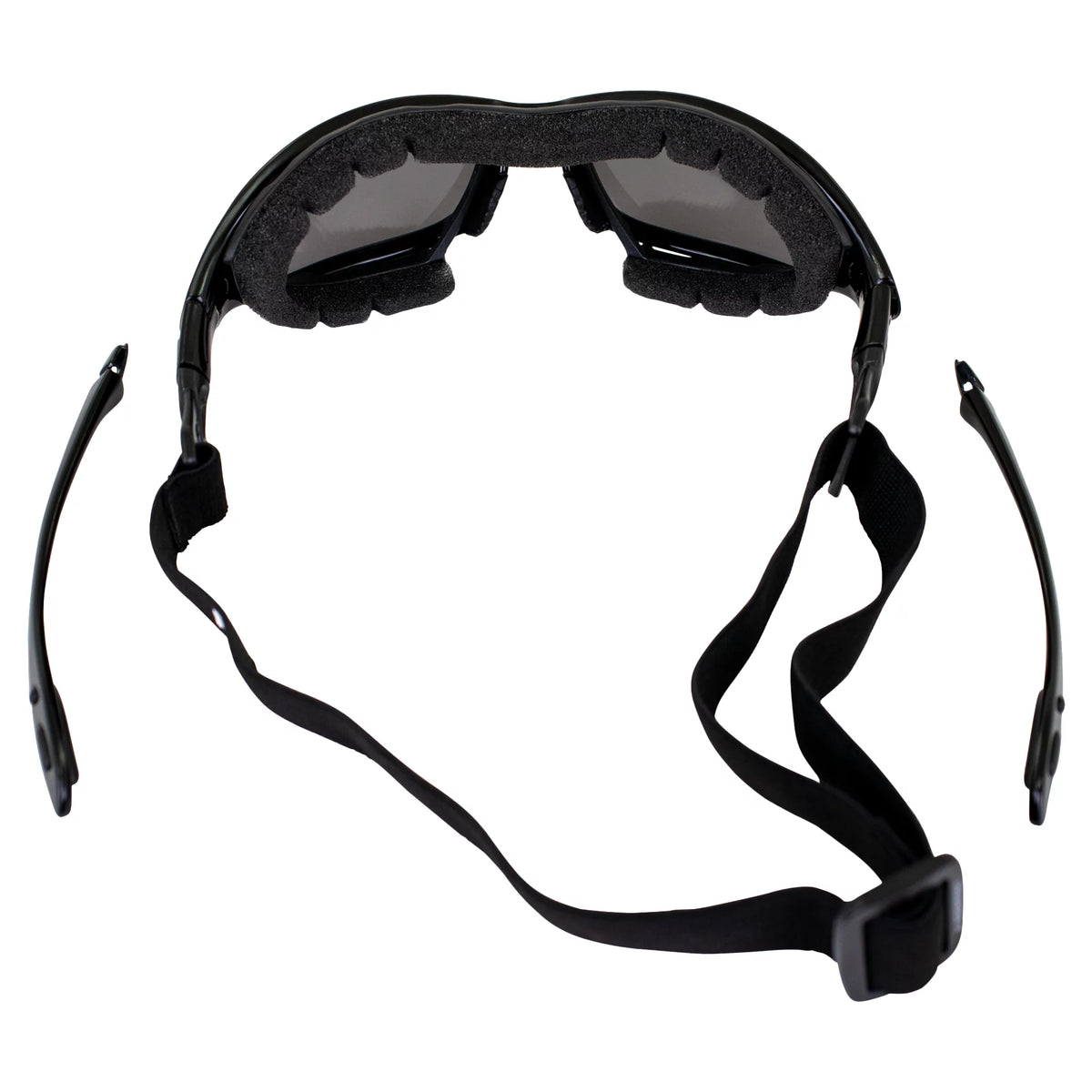 2 Pairs Padded Motorcycle Glasses Convertible to Goggles Shatterproof UV400 Black I85376