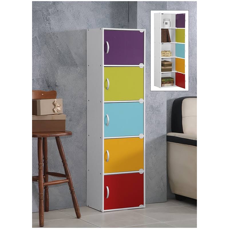 5 Door 5 Shelf Bookcase V1698