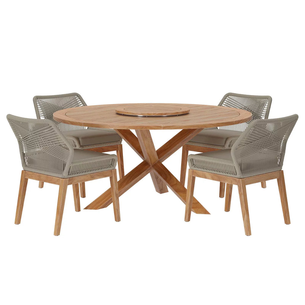 5-Piece Teak Wood Outdoor Dining Set M372