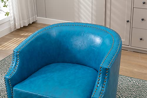 Brown Faux Leather Swivel Accent Chair Set of 2 V665159