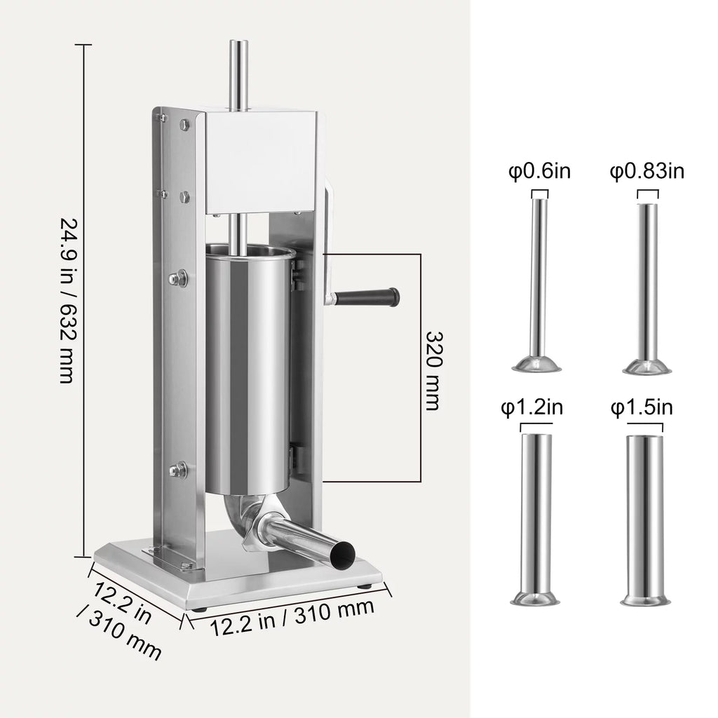 8lbs 5L Stainless Steel Sausage Stuffer A754