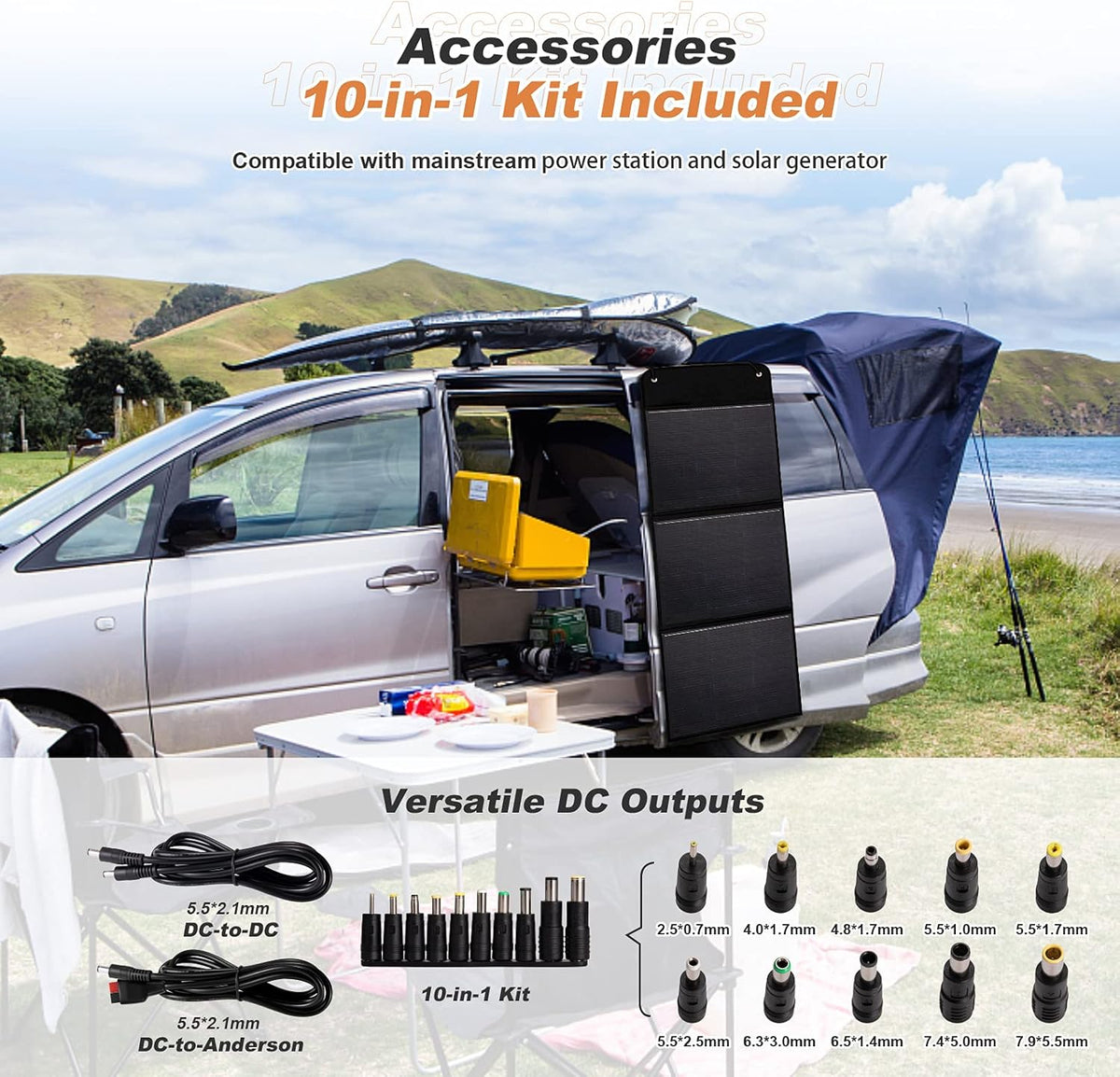 120W Monocrystalline Foldable Solar Panel with USB V799088
