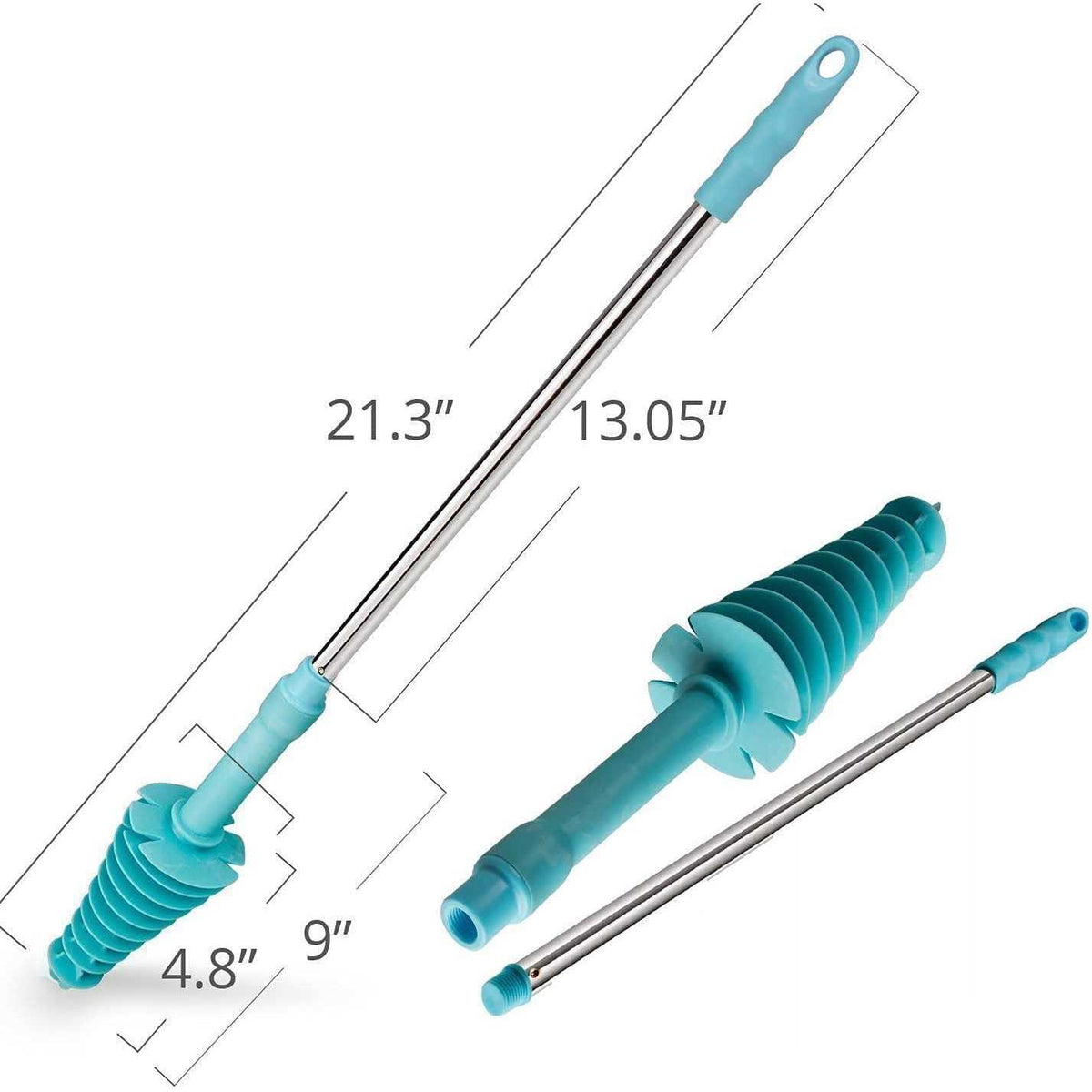 Toilet Plunger with Rubber Head Stainless Steel Handle A570346