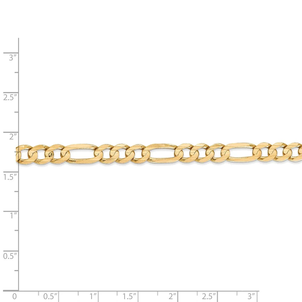 14kt Yellow Gold 6mm Open Figaro Chain 18 inch Lobster Clasp B681010