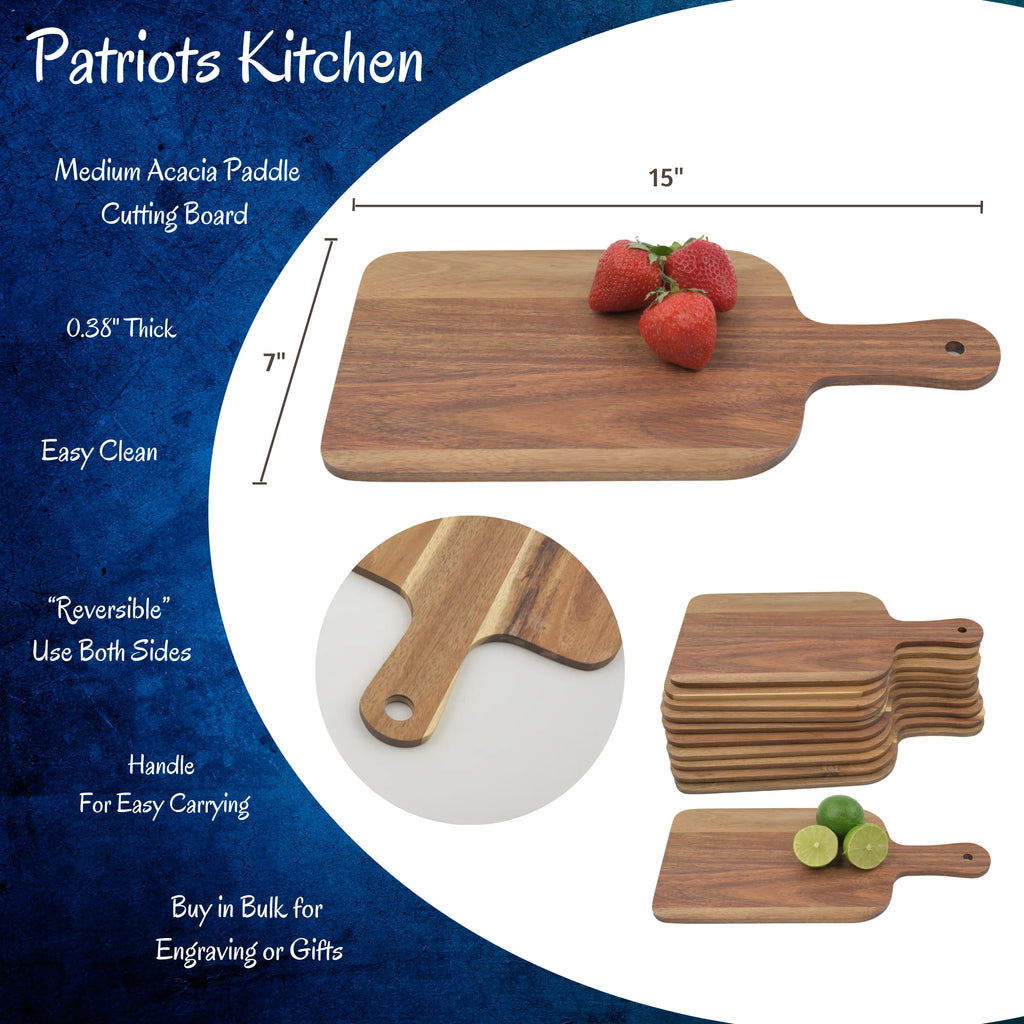 Acacia Paddle Shaped Cutting Board, 4 Pcs I170