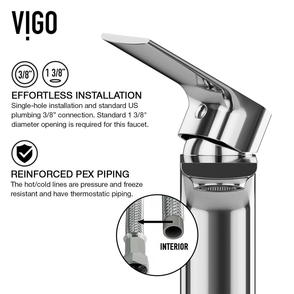 15 inch Vessel Bathroom Sink and Vessel Faucet Set in Chrome with Pop-Up Drain L969634