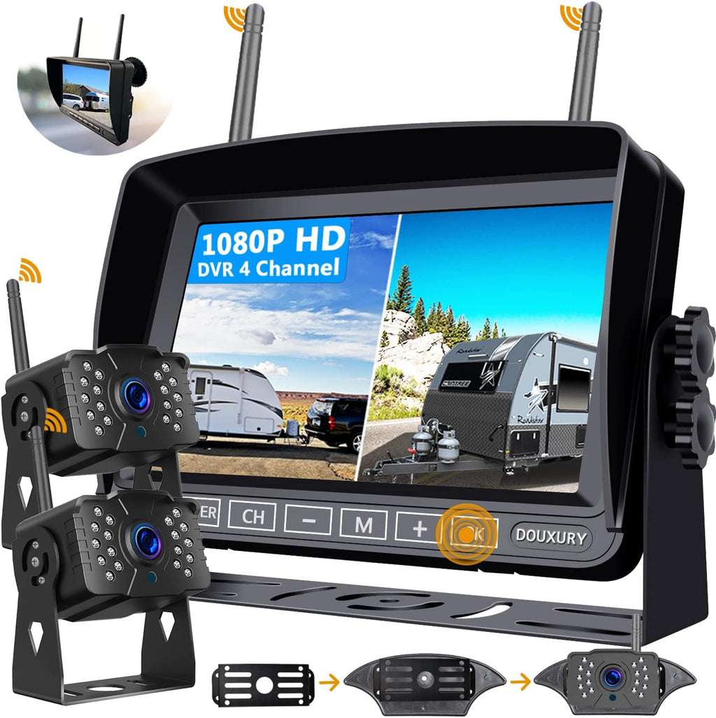 1080P Digital Wireless Backup Camera System 7'' Monitor IP69K Waterproof Night Vision W670