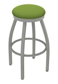 30x22 Swivel Bar Stool with Anodized Nickel Finish and Green Seat R5970