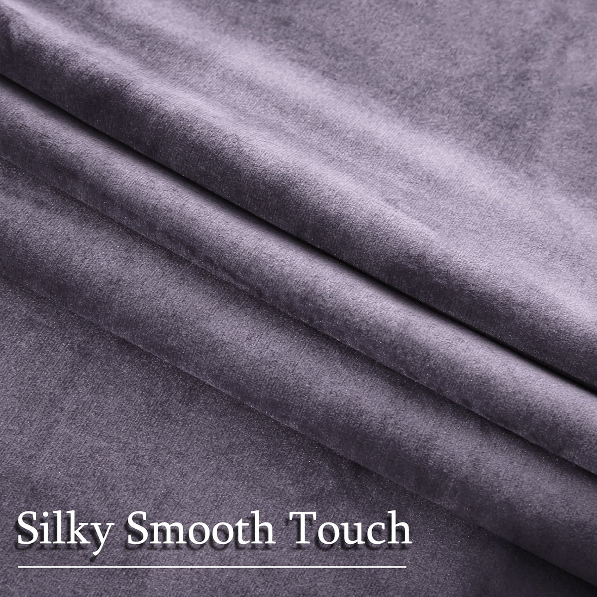 2 Panels Purple Velvet Light Blocking Curtains 52x84 inch V240339