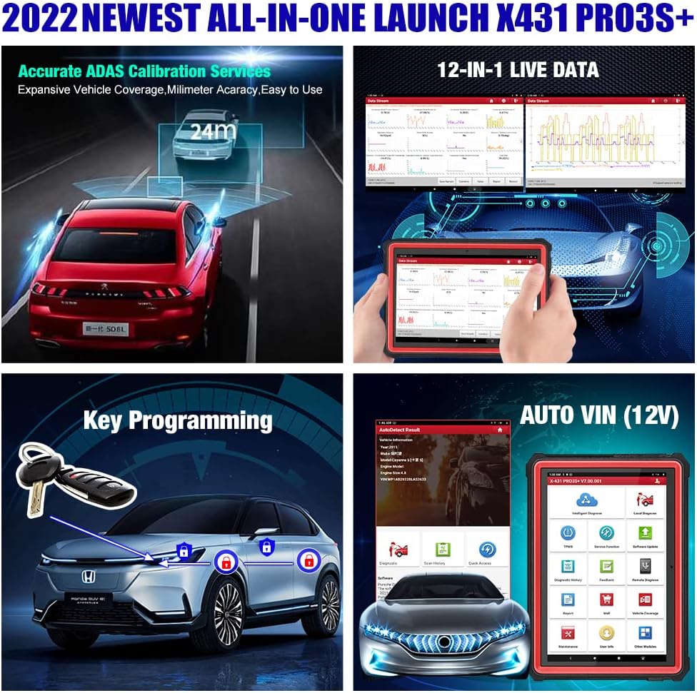 Bi-Directional Scan Tool with 31+ Reset Service, Full System Bluetooth Diagnostic Scanner, ECU Coding X14781