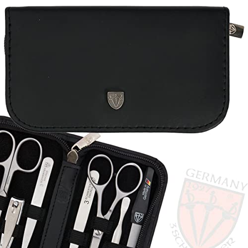 8 piece manicure pedicure grooming kit set synthetic leather case white Q21917