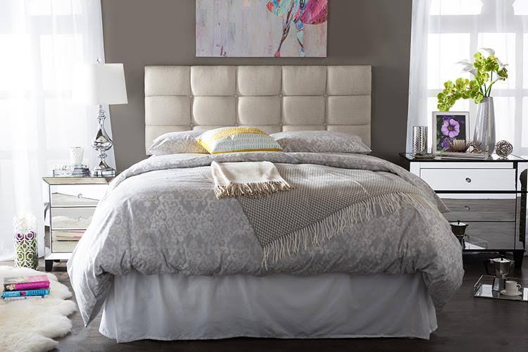 Grey Fabric Full Size Headboard C9638