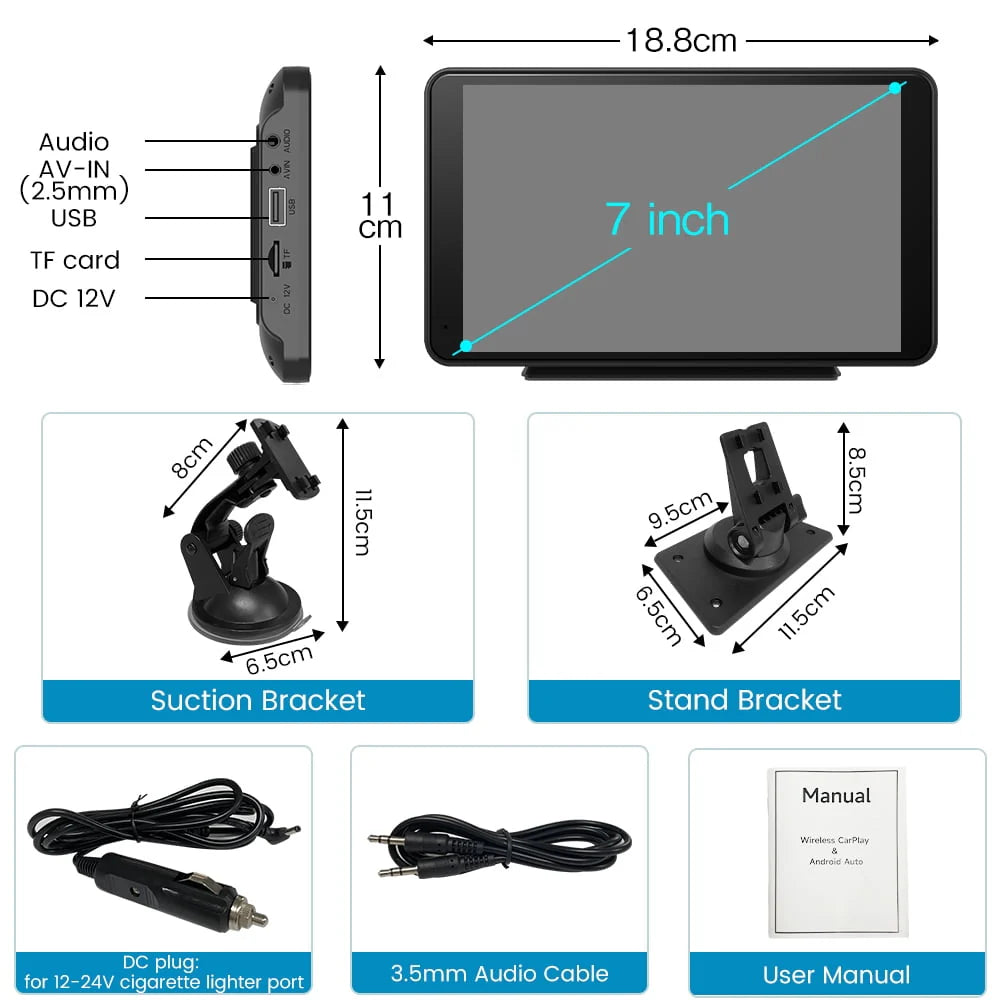 Portable 7Inch Touch Screen Car Stereo Z77992