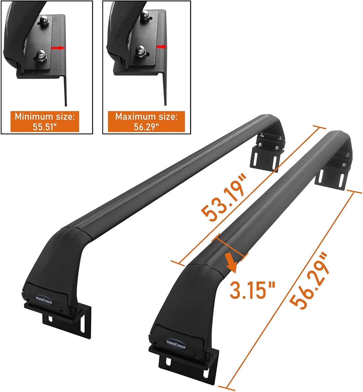 Bike Rack Crossbars Bed Rails Cargo Carriers 2 PCS W774