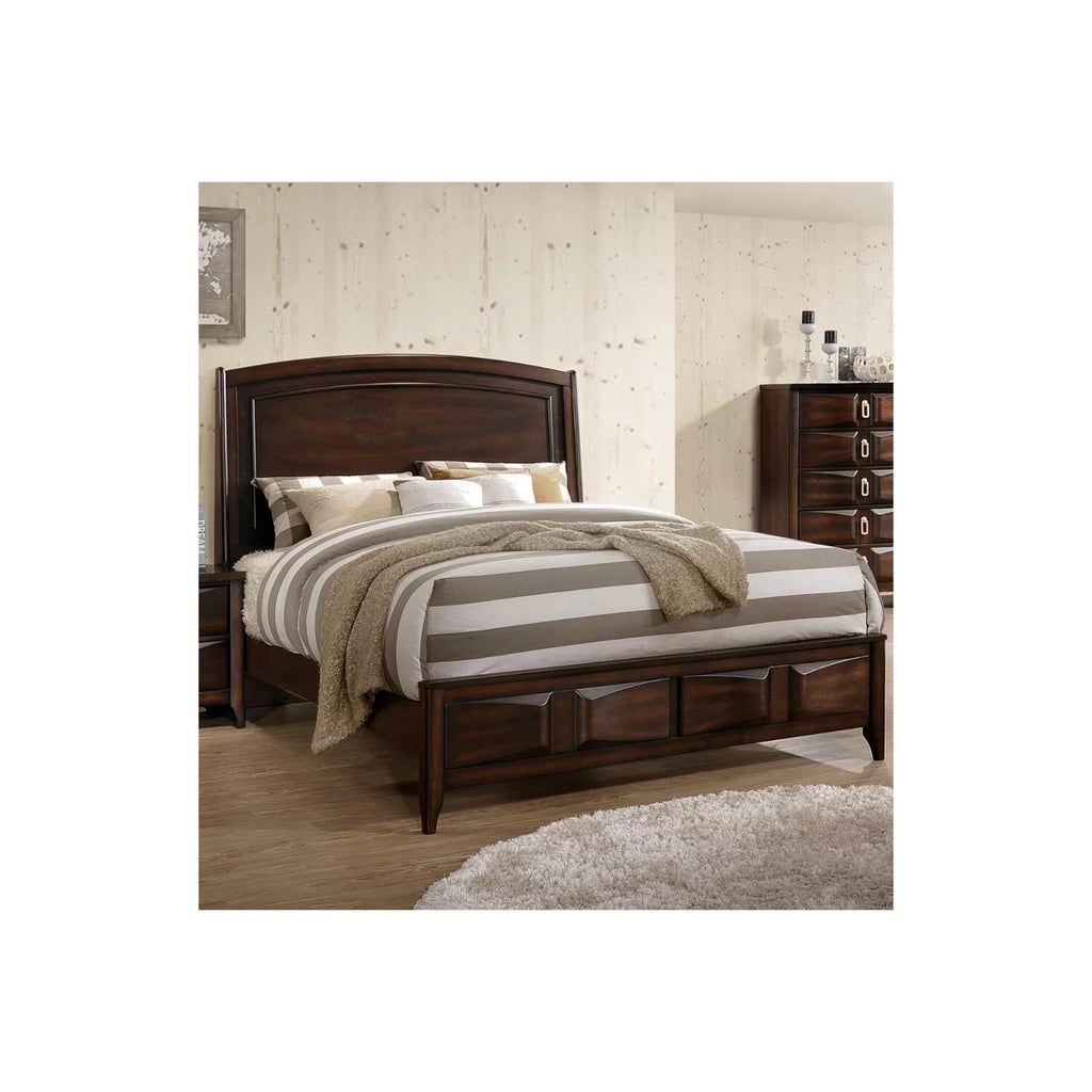 Oak Wooden C.King Bed with 3D Design T511