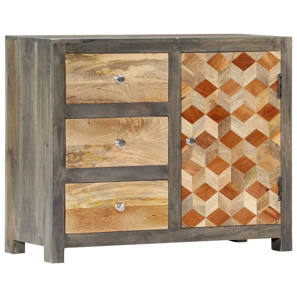 Gray Solid Mango Wood Side Cabinet N228311