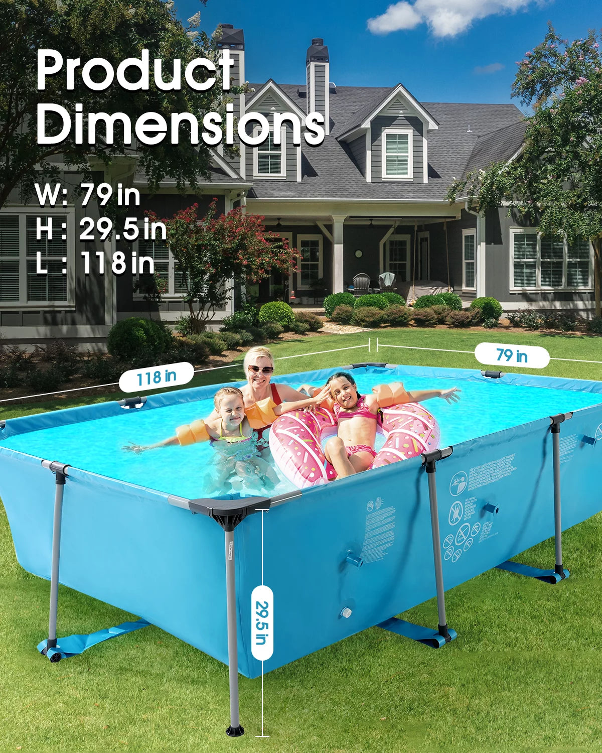 10 ft Above Ground Rectangular Frame Swimming Pool J835