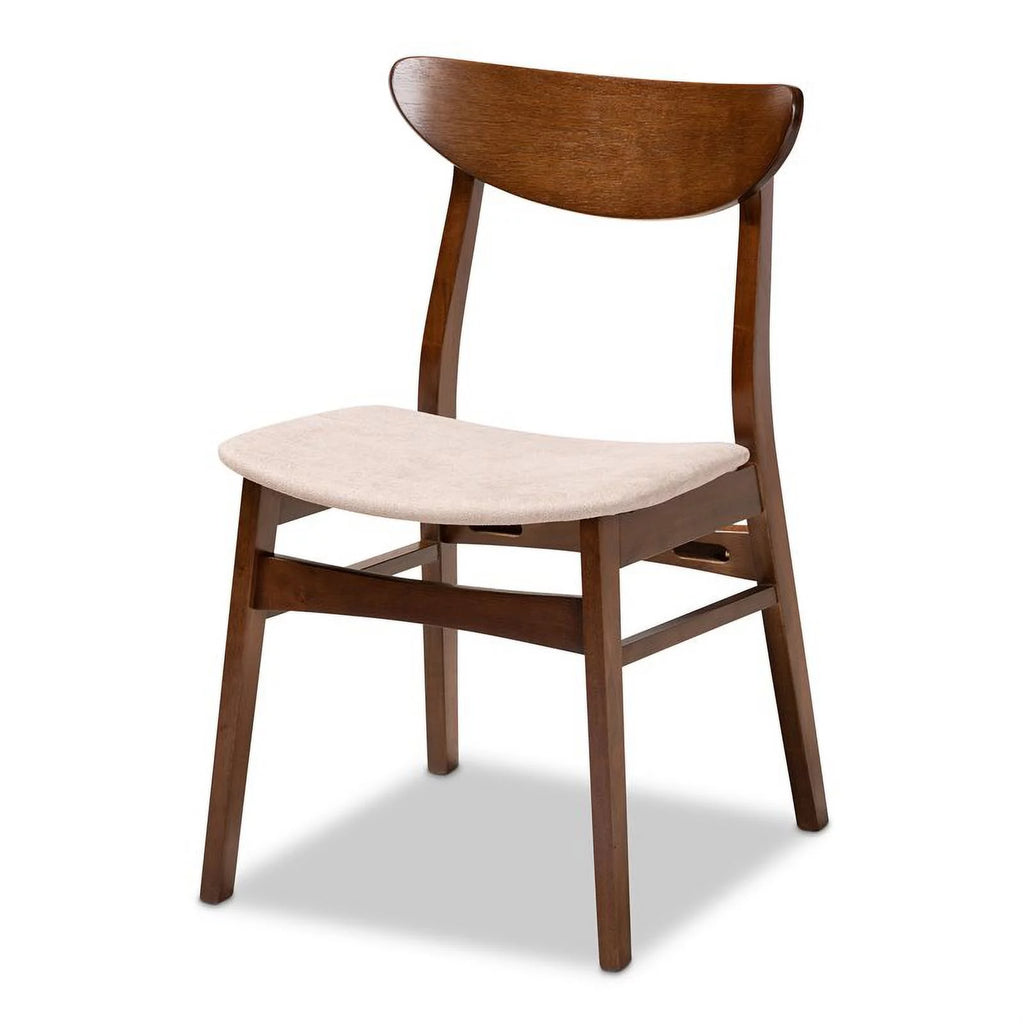 Beige Upholstered Wood 4-Piece Dining Chair Set F605685