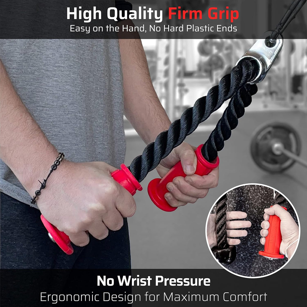 Tricep Rope Pull Down with Steel Snap Hook N68081