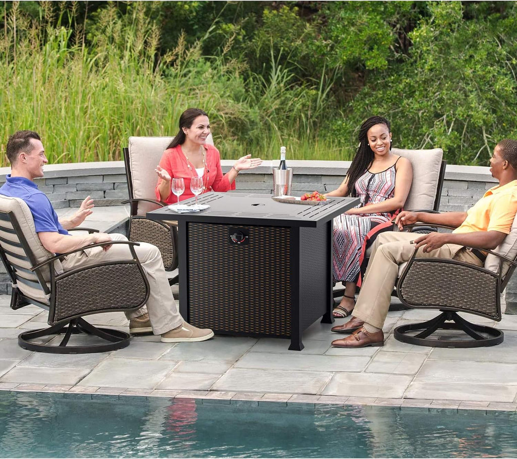 32 Inch 50,000 BTU Auto-Ignition Propane Fire Pit Table U4724
