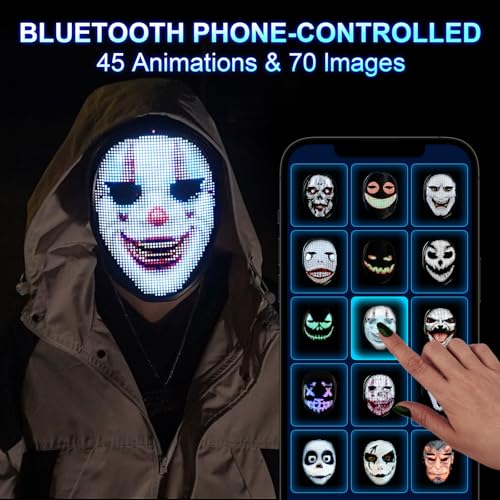 LED Mask with App Controlled Gesture Sensing A395
