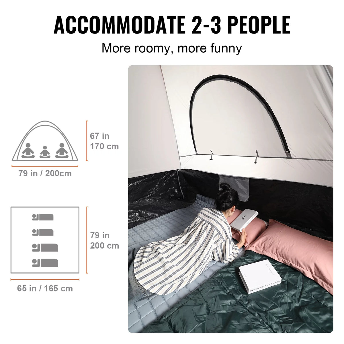 Waterproof Pickup Truck Bed Tent with Rainfly Carry Bag V44135