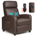 Brown PU Leather Massage Recliner Chair with Footrest H25824
