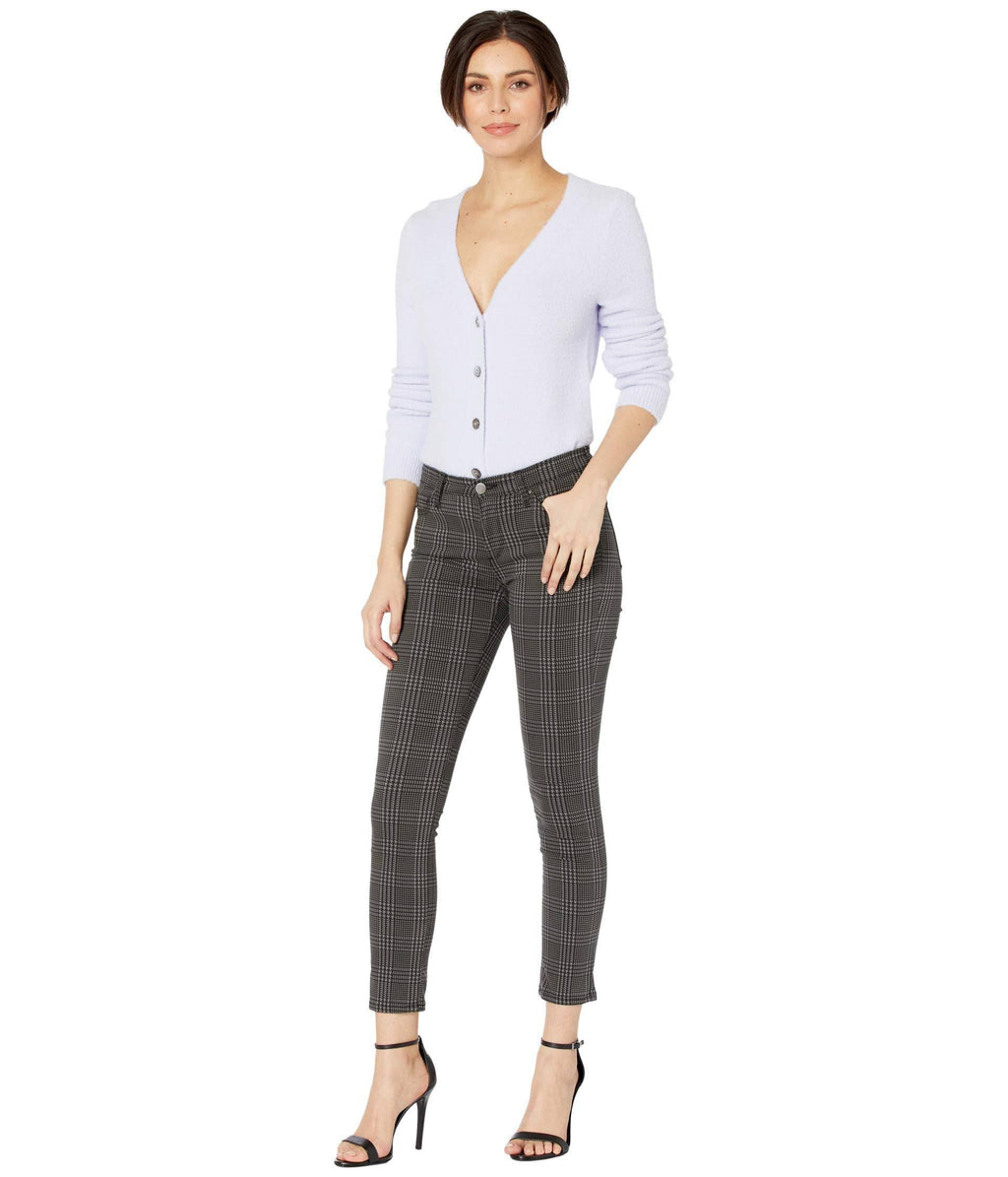 26 28 Houndstooth Plaid Ankle Jeans O112