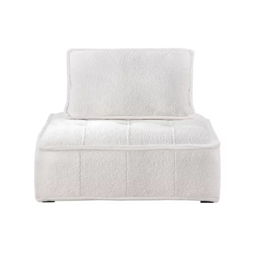White Lambskin Sherpa Oversized Armless Accent Chair P31850